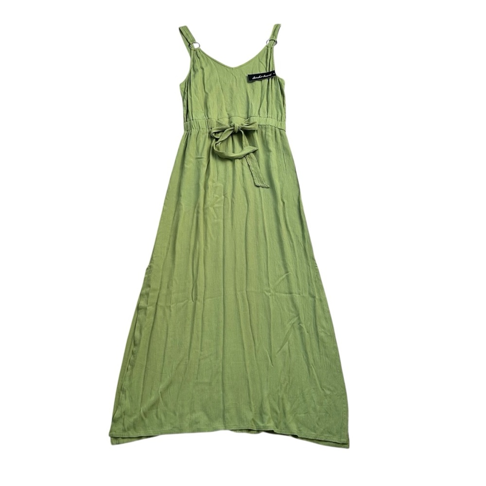 DEREK HEART NWT! Women’s Sage Green Sleeveless Maxi Dress with Waist Tie XL